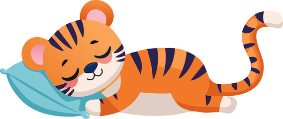 cartoon tiger sleep