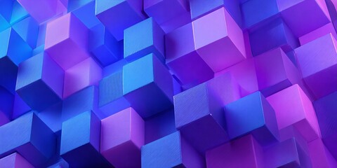 Obraz premium 3d Abstract Cubes Purple and Blue