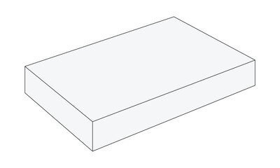 Minimal Rectangular Box Vector — Simple 3D Packaging Design