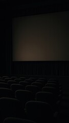 Obraz premium Dark cinema empty seats ambiance mobile wallpaper