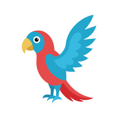 Fototapeta premium standing parrot wave wing flat vector