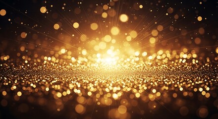 lden Light Burst with Swirling Particles and Bokeh Background