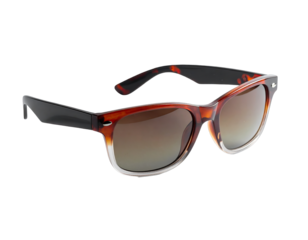 Gradient frame sunglasses, dark lenses, black temples