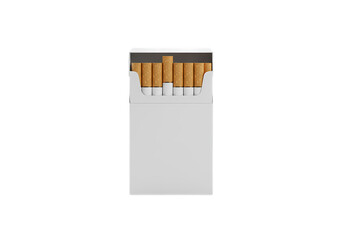Open cigarette pack with cigarettes inside mock-up