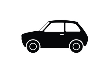 Compact car silhouette icon vector illustration0