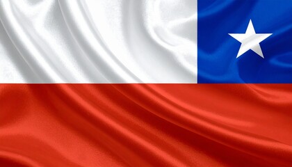 Chile flag with white-red stripes and blue square featuring white star.