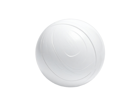 Glossy white sphere with abstract grooved pattern