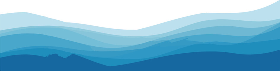 Abstract blue wave illustration for background or banner with gradient effect