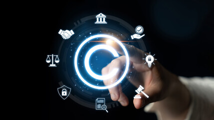 Copyright protection highlights copyright, intellectual property, and legal ownership through law, verification, and secure digital rights Latch