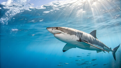 Fototapeta premium Deep Blue Ocean Background with Subtle Light Gradient