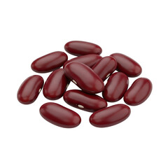 A pile of raw kidney beans isolated on a transparent background