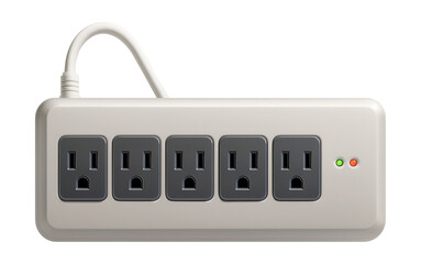 Surge-protected power strip with multiple outlets, ideal for home electronics in the