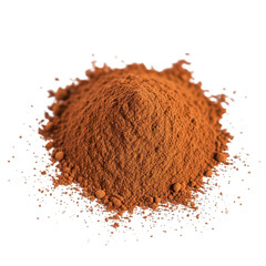 A pile of ground cinnamon powder isolated on a transparent background