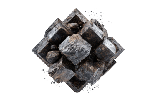 Close-up of a dark mineral cluster - Powered by Adobe