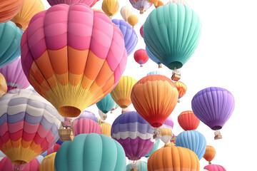 Colorful hot air balloons filling the sky