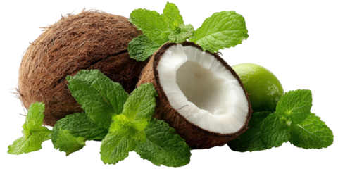 Fresh coconut, lime, and mint