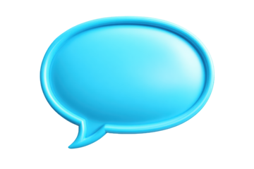 Light blue speech bubble graphic