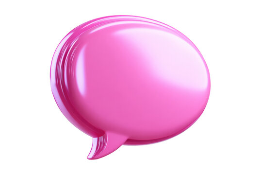 3D rendered pink speech bubble - Powered by Adobe