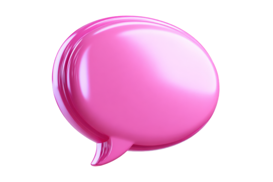 3D rendered pink speech bubble
