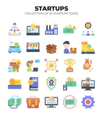 Collection of 25 Startup Icons. Business. Finance. and Growth