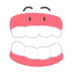 Cartoon of Senior Dentures Concept
