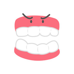 Cartoon of Senior Dentures Concept