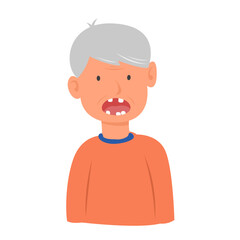 Cartoon of Senior Dentures Concept