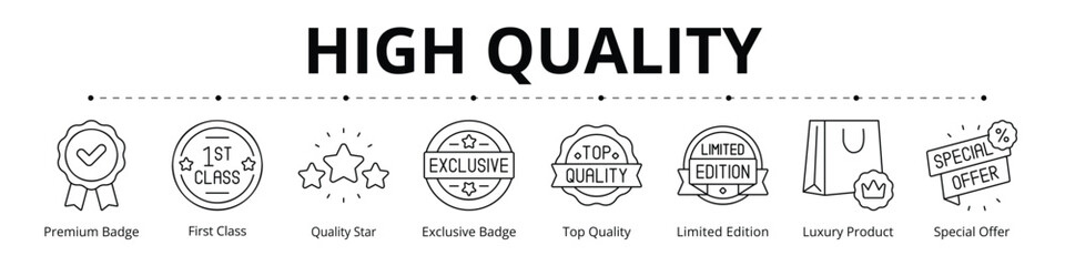 High Quality Line Banner Web Icon Set Vector Illustration