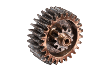 Close-up of an aged gear mechanism