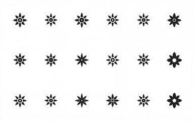 Set of generated AI icons. AI star symbol with a pointed and rounded tip. AI logotype. Artificial intelligence concept. Icon element for app and web. Vector illustration. High quality