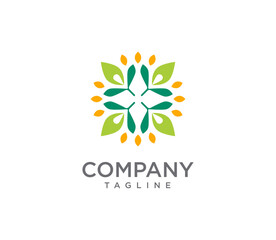 Floral and nature logo symbol template. Minimalist, modern, leaf logo icon vector