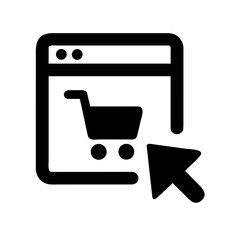 Online shopping icon for website and app design