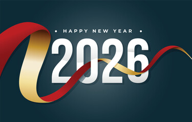 Happy New Year elegant design of colored 2026 logo numbers. Typography for 2026 save the date luxury designs and new year celebration invite. Vector illustration.