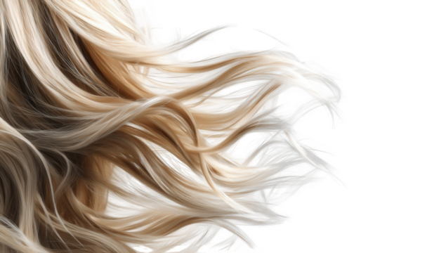 Close-up of blonde hair flowing