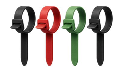 Adjustable cable ties with a release tab for organizing kitchen appliance cords, made of