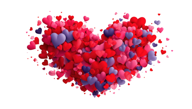 Heart shape filled with many small hearts - Powered by Adobe