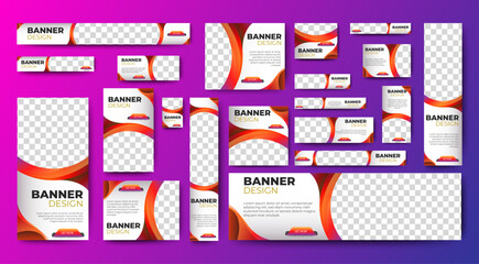 business web banners template design with image space. vector	