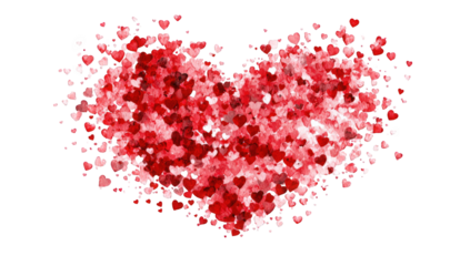 A large, stylized heart composed of smaller hearts