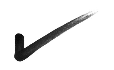 Bold green check mark symbol represents success approval agreement confirmation and done tasks isolated on transparent background