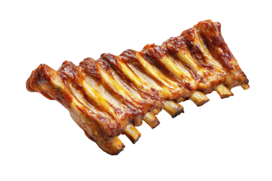 Roasted pork ribs close-up