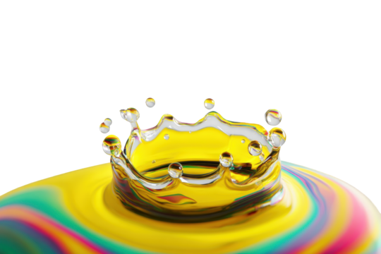 Vibrant yellow liquid splash