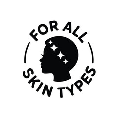 For all skin types silhouette with sparkles logo