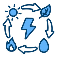 Energy Conversion Single Icon Vector Collection 