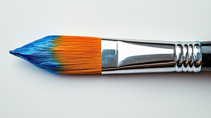 Close-up of a paintbrush with vibrant colors