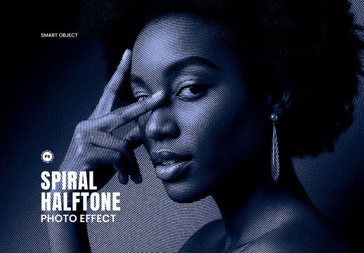 Spiral Halftone Photo Effect