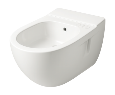 Wall-mounted bidet with anti-bacterial coating, ideal for hygienic spaces like clinics.