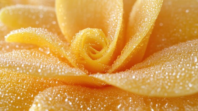 Close-up of a vibrant yellow flower with water droplets - Powered by Adobe