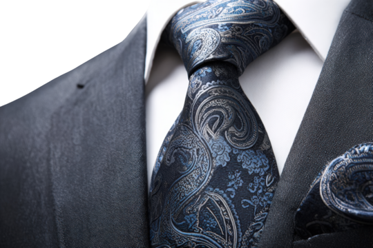 Formal suit and tie, close-up