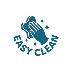 Hand cleaning with a sponge and sparkling stars easy clean icon