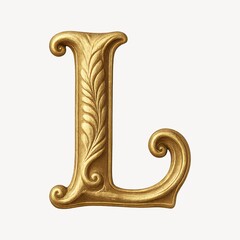 Elegant golden letter L illustration.